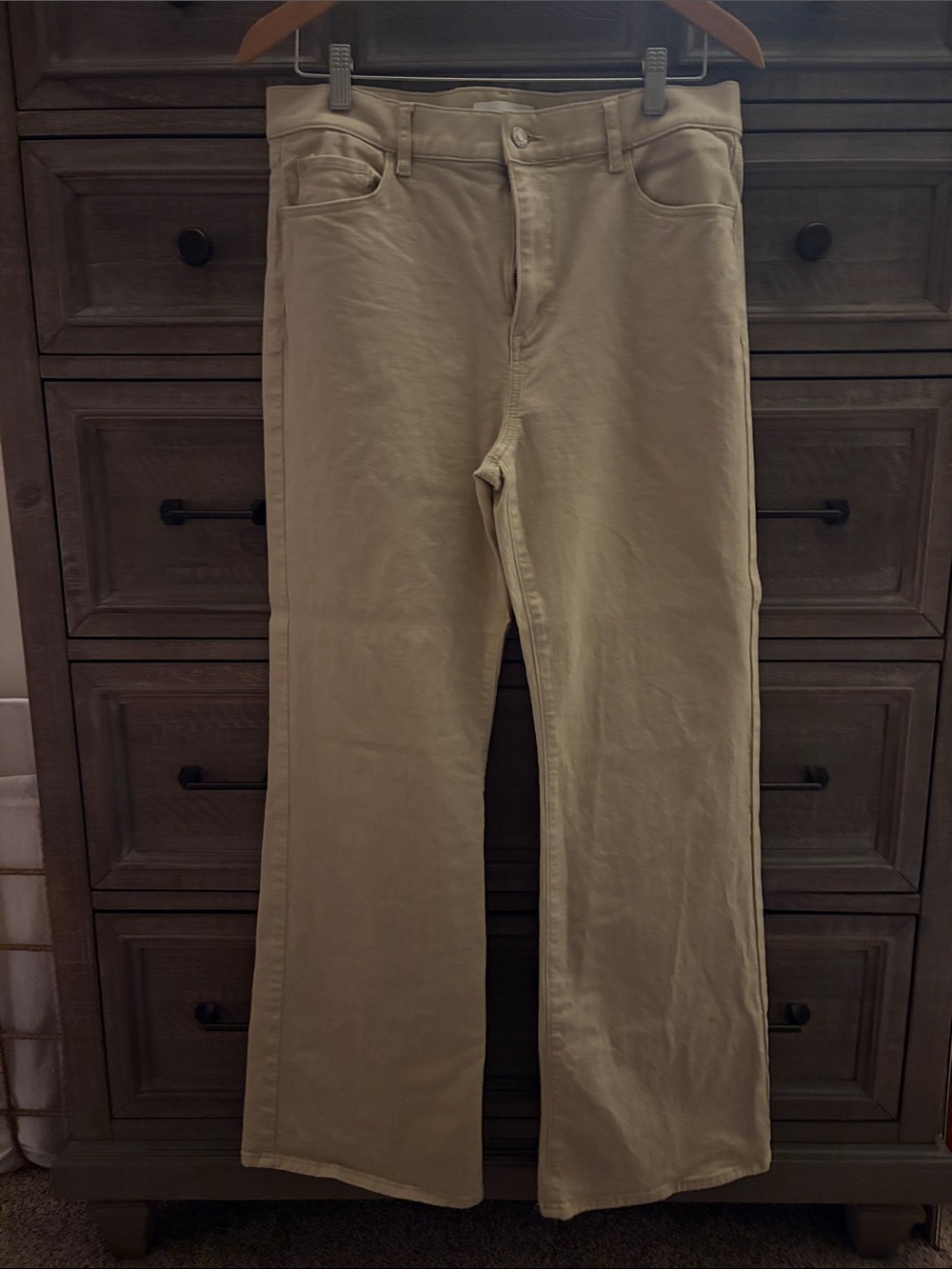LOFT Beige Wide-Leg Jeans - Neutral Everyday Flare